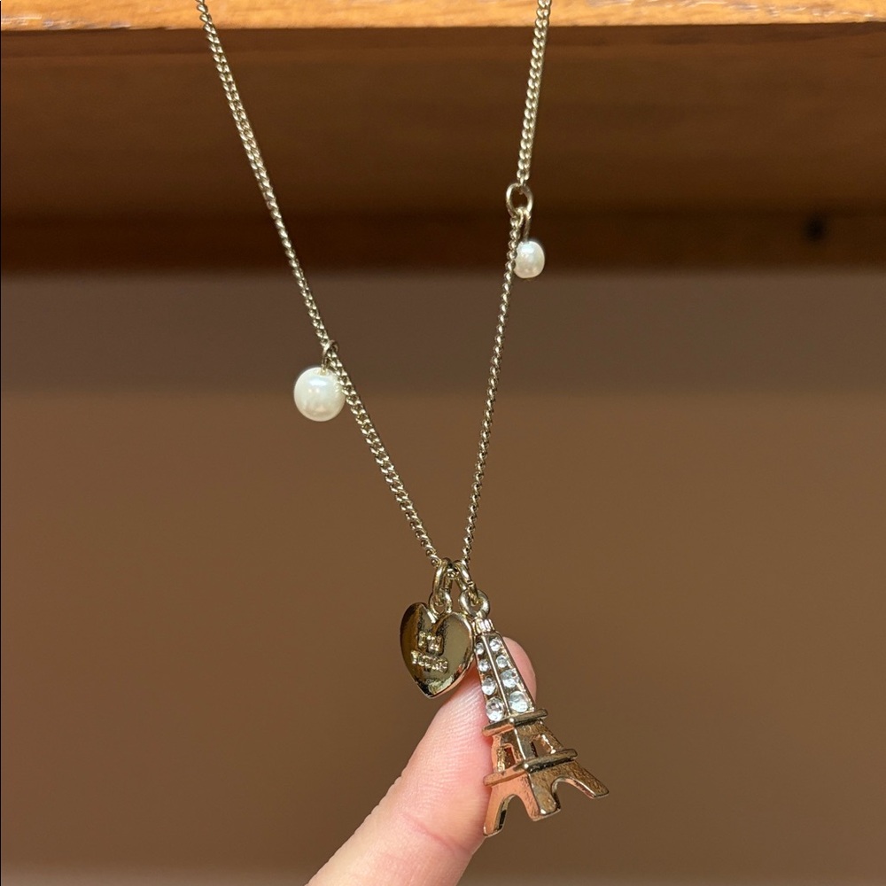 2010s Y2K Paris Eiffel Tower I’m Yours Heart Charm Necklace